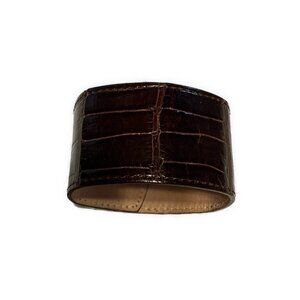 Alexandra Knight Genuine Alligator Skin Leather Bracelet Cuff